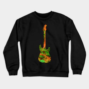 Orange on Green Flame Guitar Silhouette Crewneck Sweatshirt